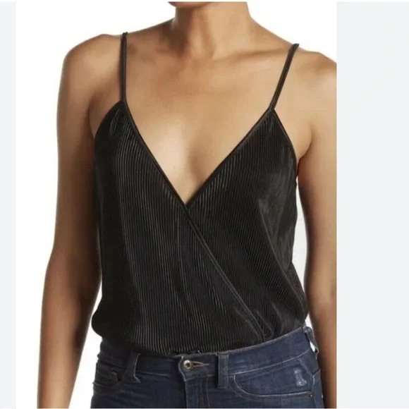 WAYF Surplice Ribbed Cami Bodysuit - Picture 1 of 6